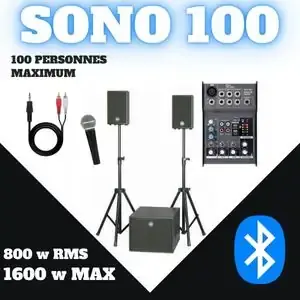 Sonorisation 1600w (≤ 100 personnes)