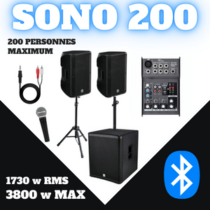 Sonorisation 3800w (≤ 200 personnes)