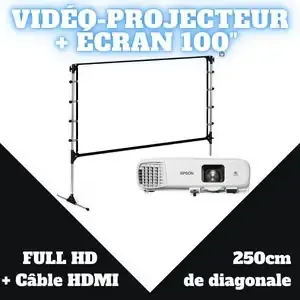 Vidéo-Projecteur UCF + Écran 100’’ (250 cm)