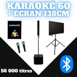 Pack KARAOKÉ 60 personnes + Écran 138cm